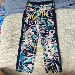 Old Navy pink and navy blue leggings